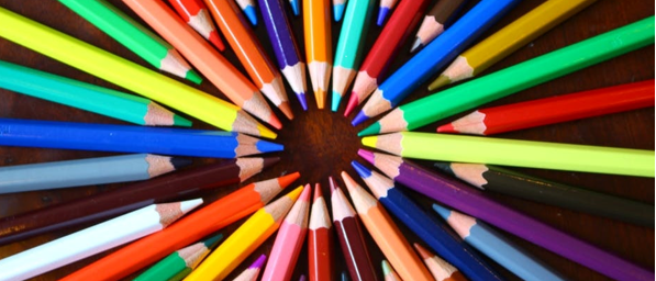 Colored Pencils in Circle