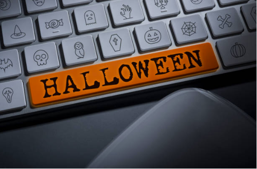 keyboard with an orange "Halloween" button replacing the spacebar