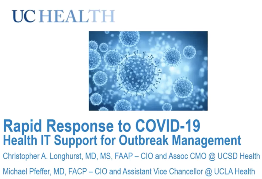 Webinar: UC Health IT Responds Now to COVID-19