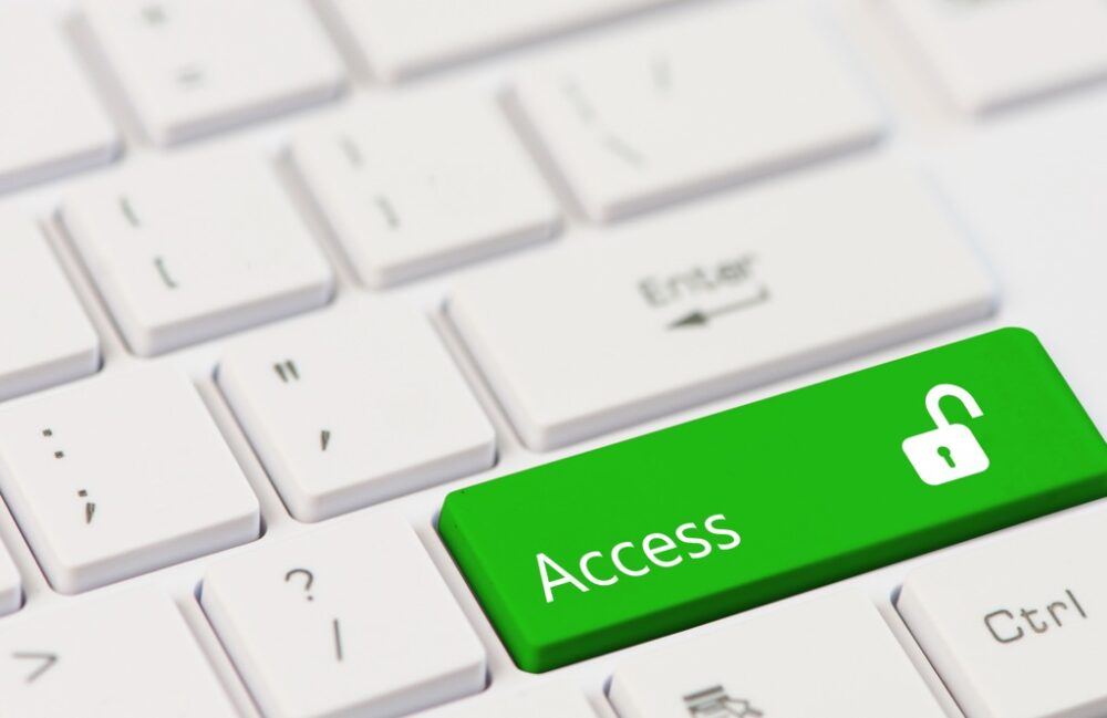 Keyboard with "Access" highlighted in green