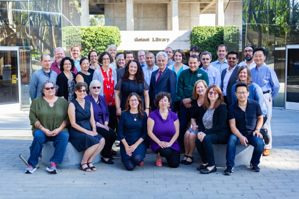 The phase 3 SILS project team in 2018 in front of UC San Diego's Geisel Library for the phase 3 kickoff.