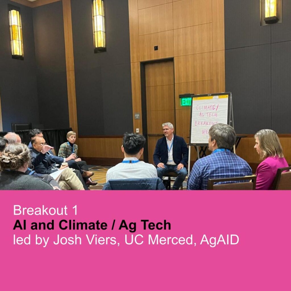 Breakout 1 AI and Climate / Ag Tech led by Josh Viers, UC Merced, AgAID