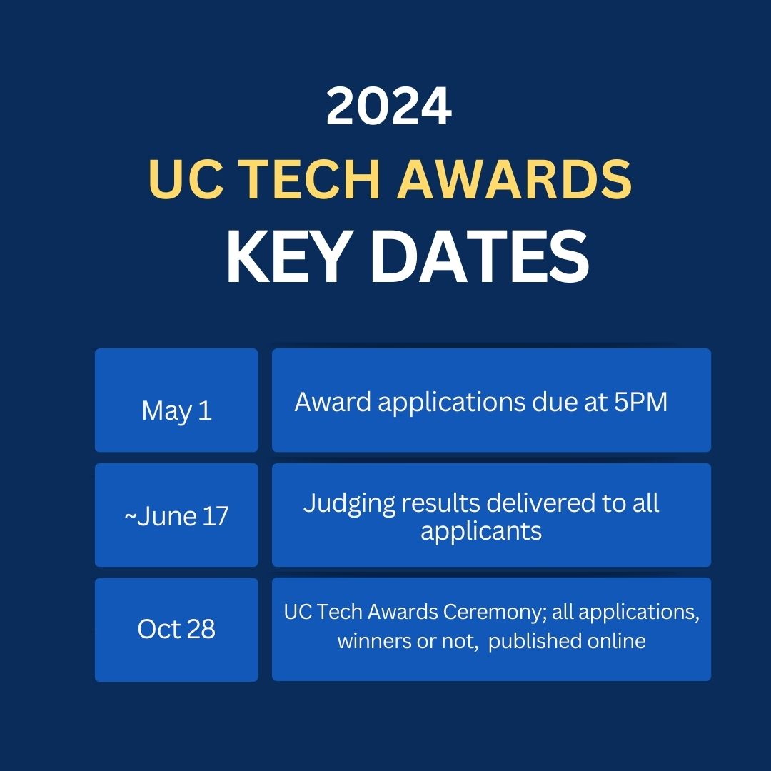 ANNOUNCEMENT UC Tech Awards 2024 applications and nominations open